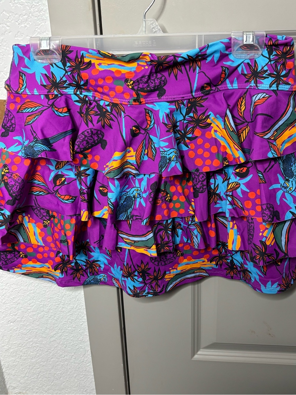 Purple Floral Ruffle Mini Skirt - Picture 7 of 7